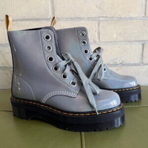 Dr. Martens Molly prism gray iridescent vegan boots size US W 11 / UK 9